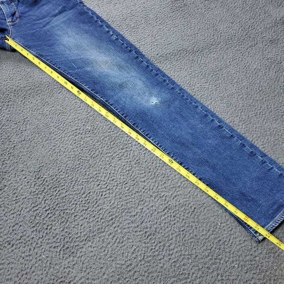 LL Bean Lined Stretch Slim Straight Jeans Cotton Blue Mens Size 30 x34 - Picture 8 of 10